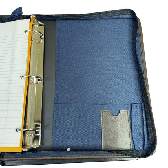 Mead Five Star XL Zipper Binder Organizer Notebook Blue Brown 12x14 Vintage Y2K - Picture 11 of 12